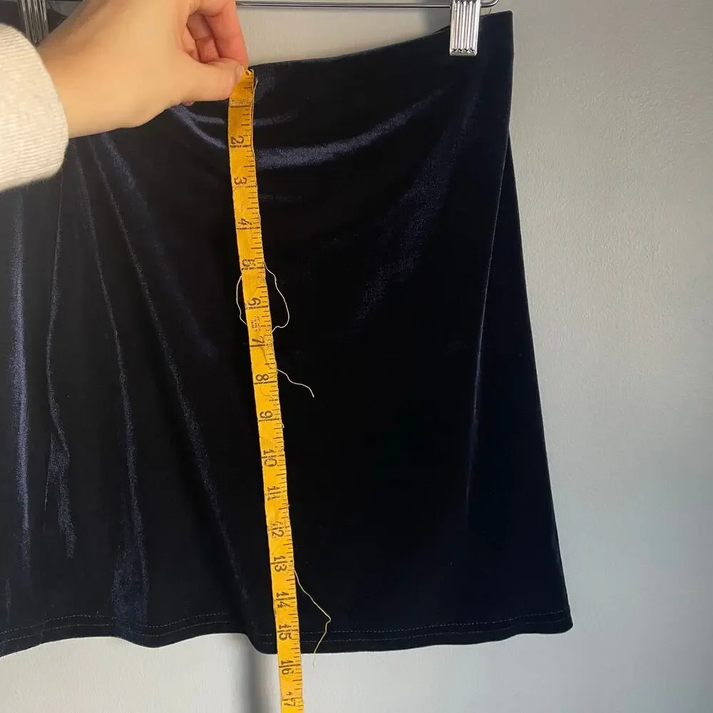 Velvet Y2K Mini Skirt Blue YM Clothing Witchy Sabrina Halloween XS